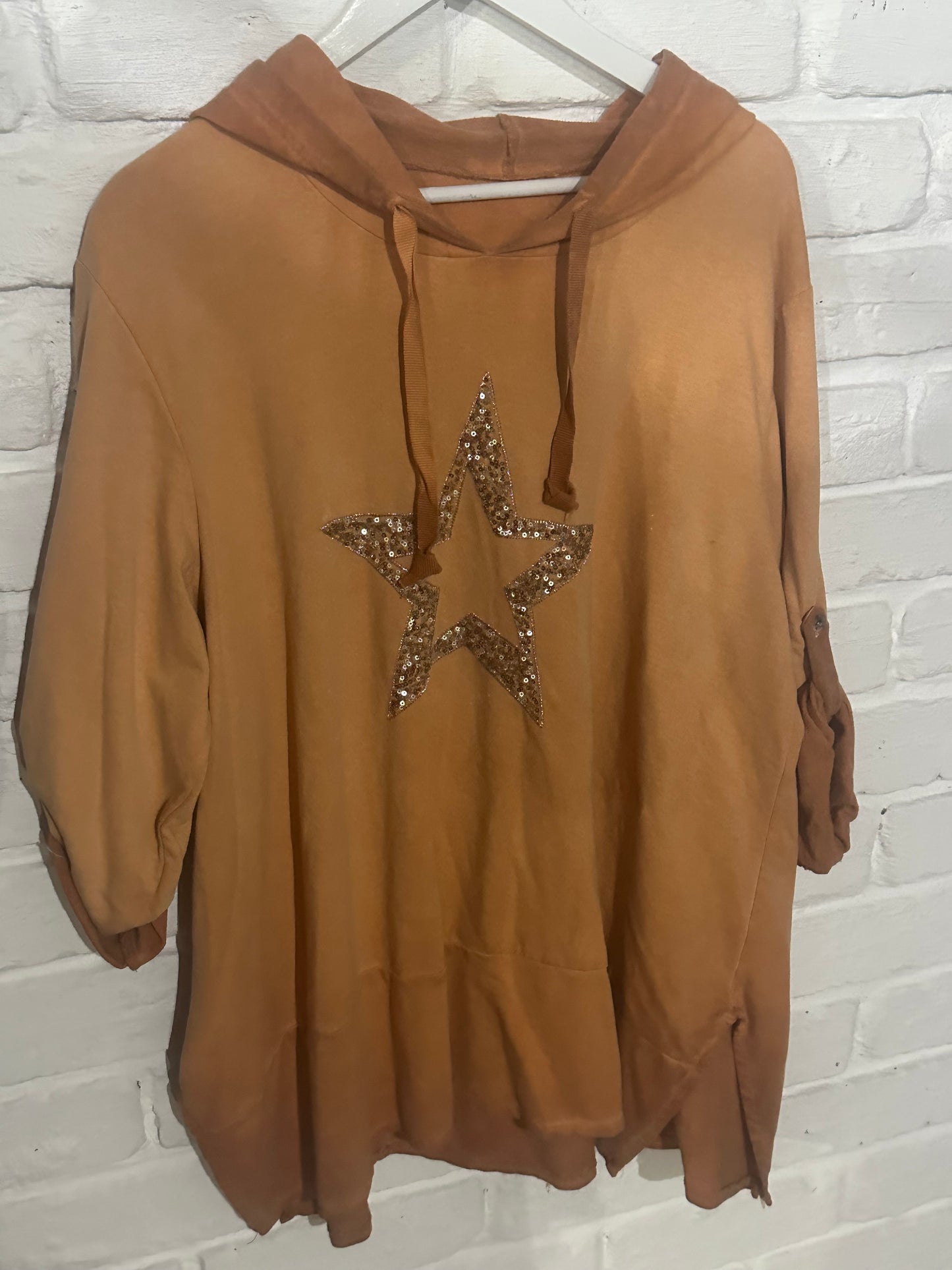 Bling Star Hoodie Orange