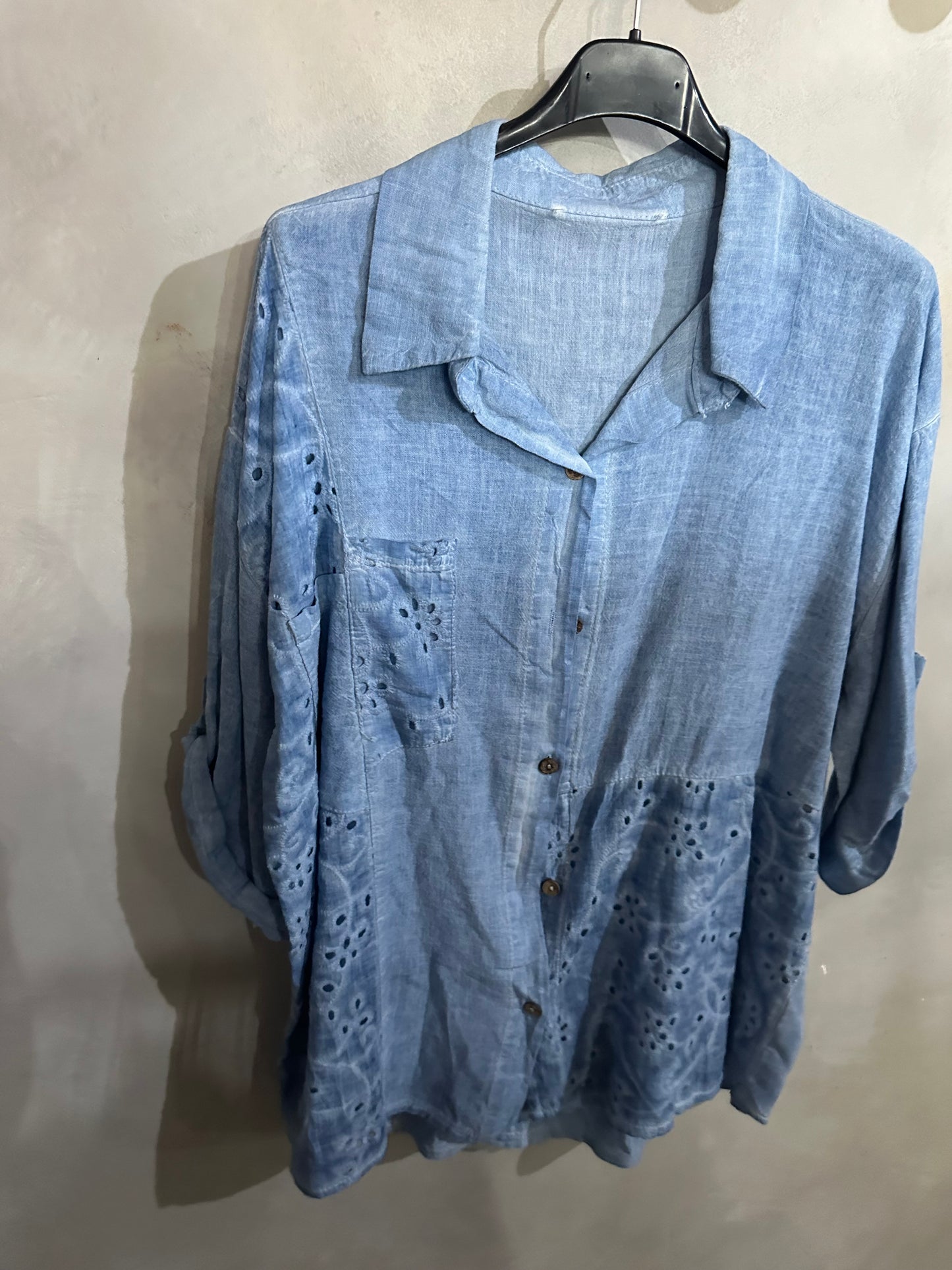 Linen Patch Blouse Jeans