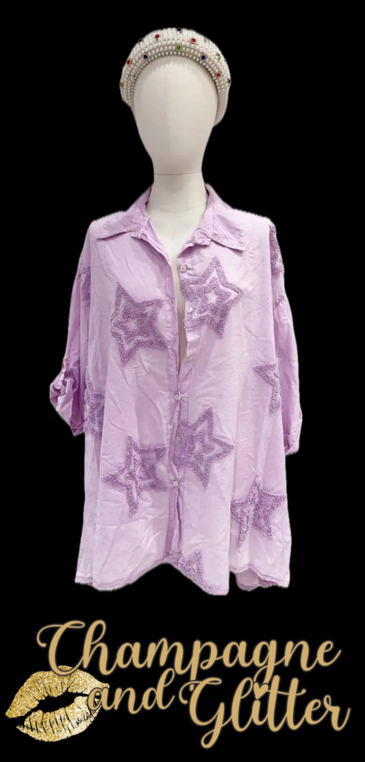 Star Anglaise Blouse Lilac