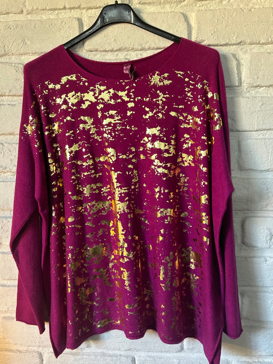 Renza Gold Foil Magenta