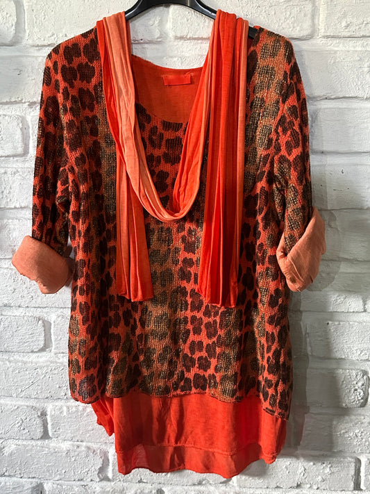 Monica Scarf Top Orange