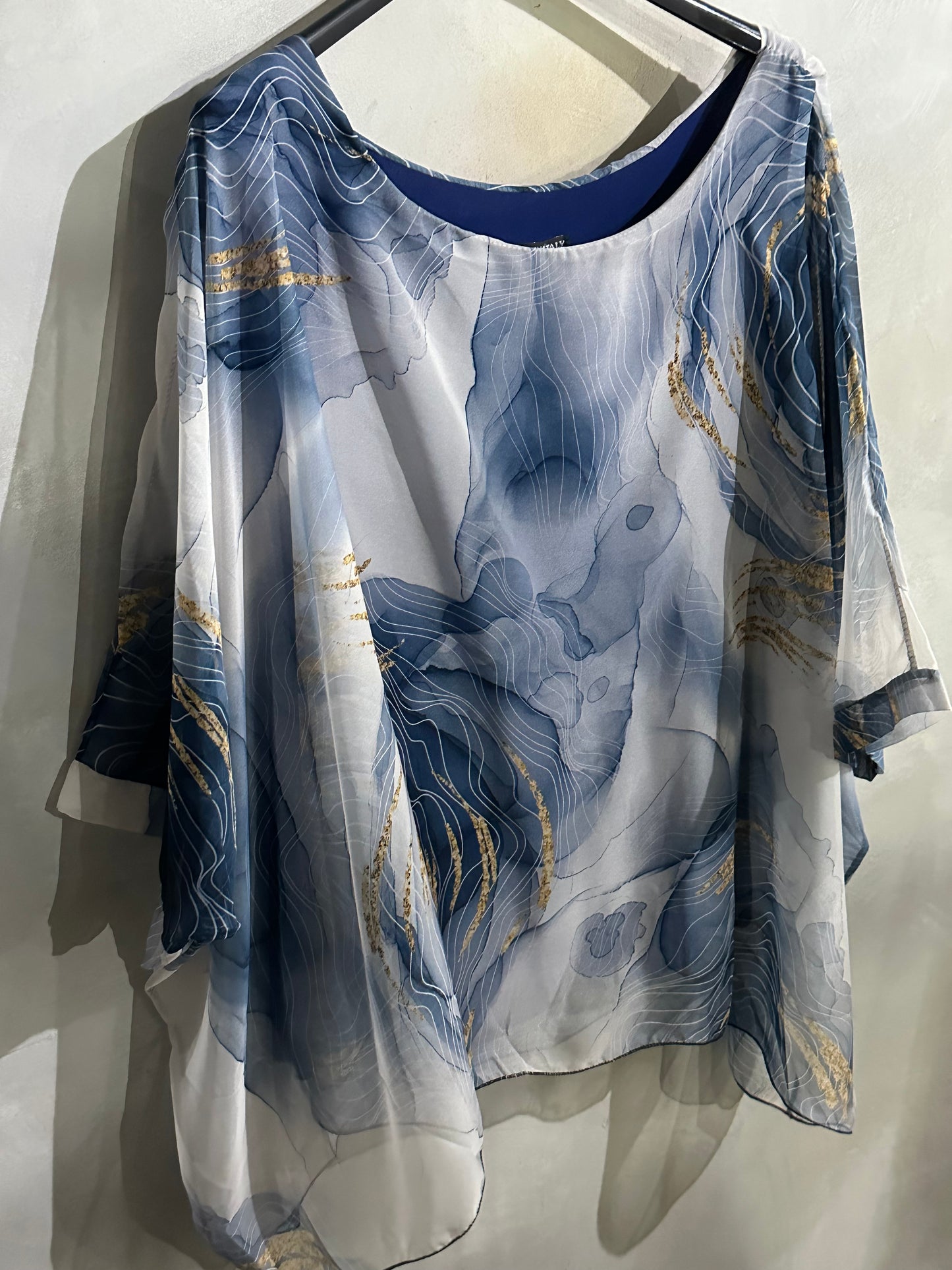 Marble Blouse Cobalt