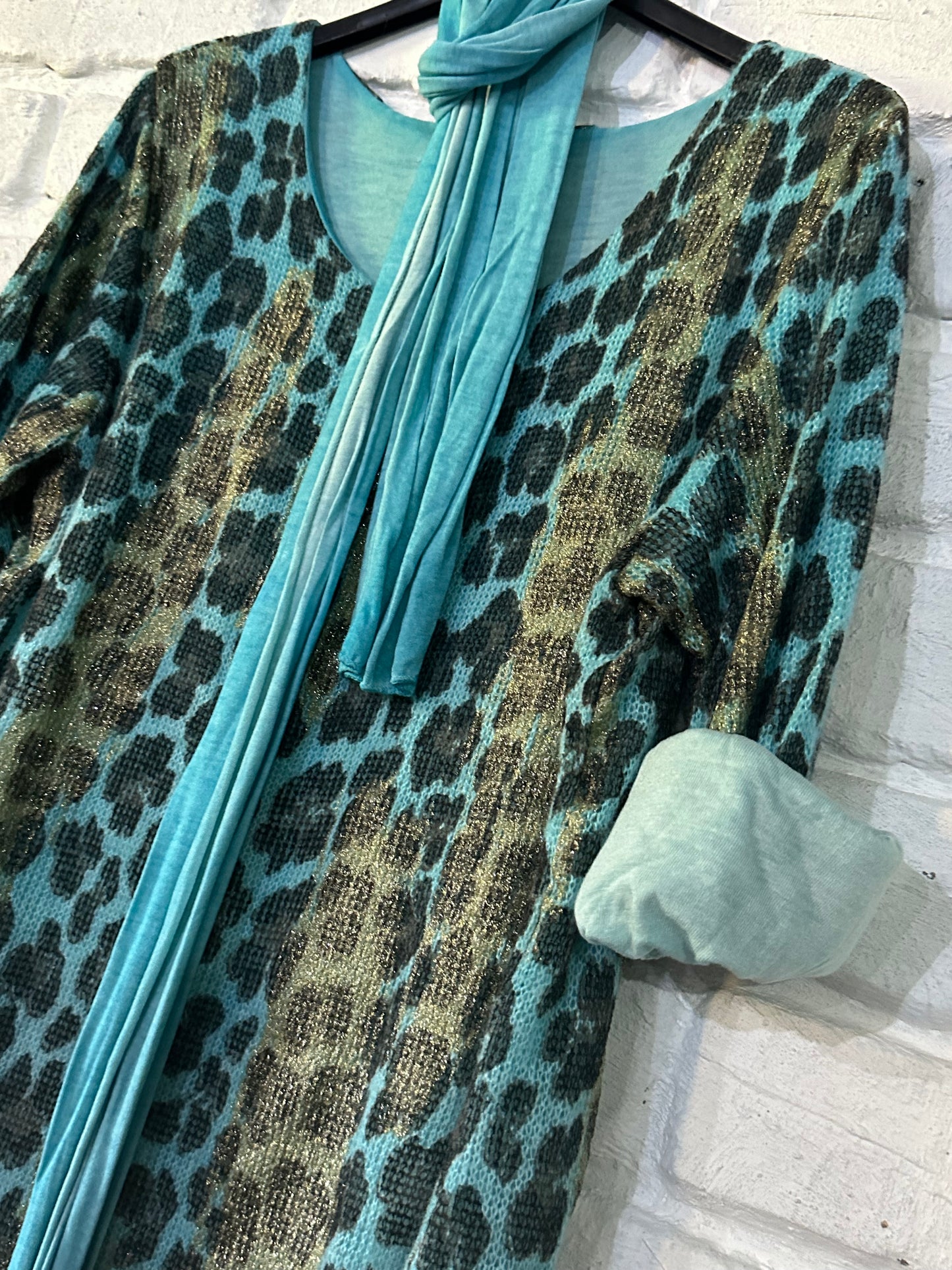 Monica Scarf Top Turquoise