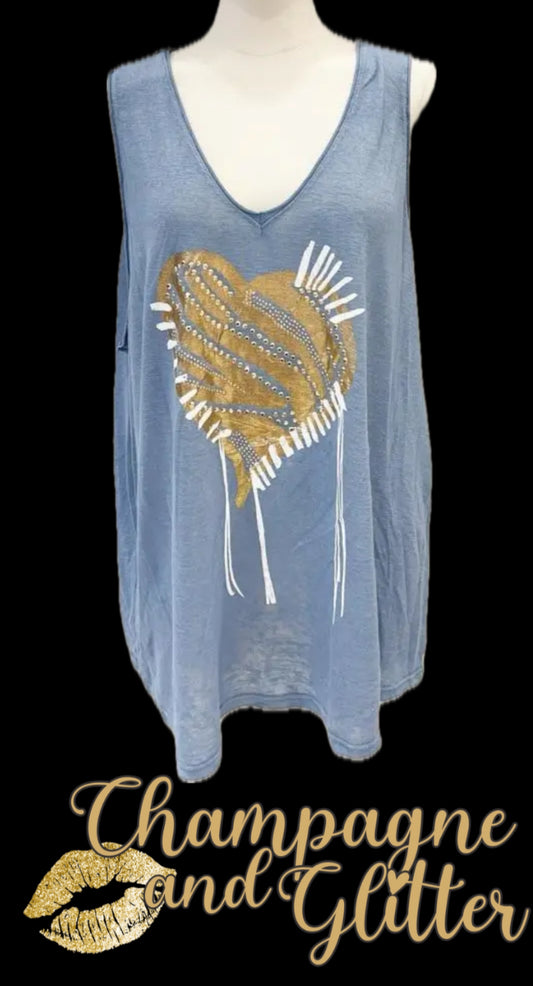 Floating Love Blouse Denim