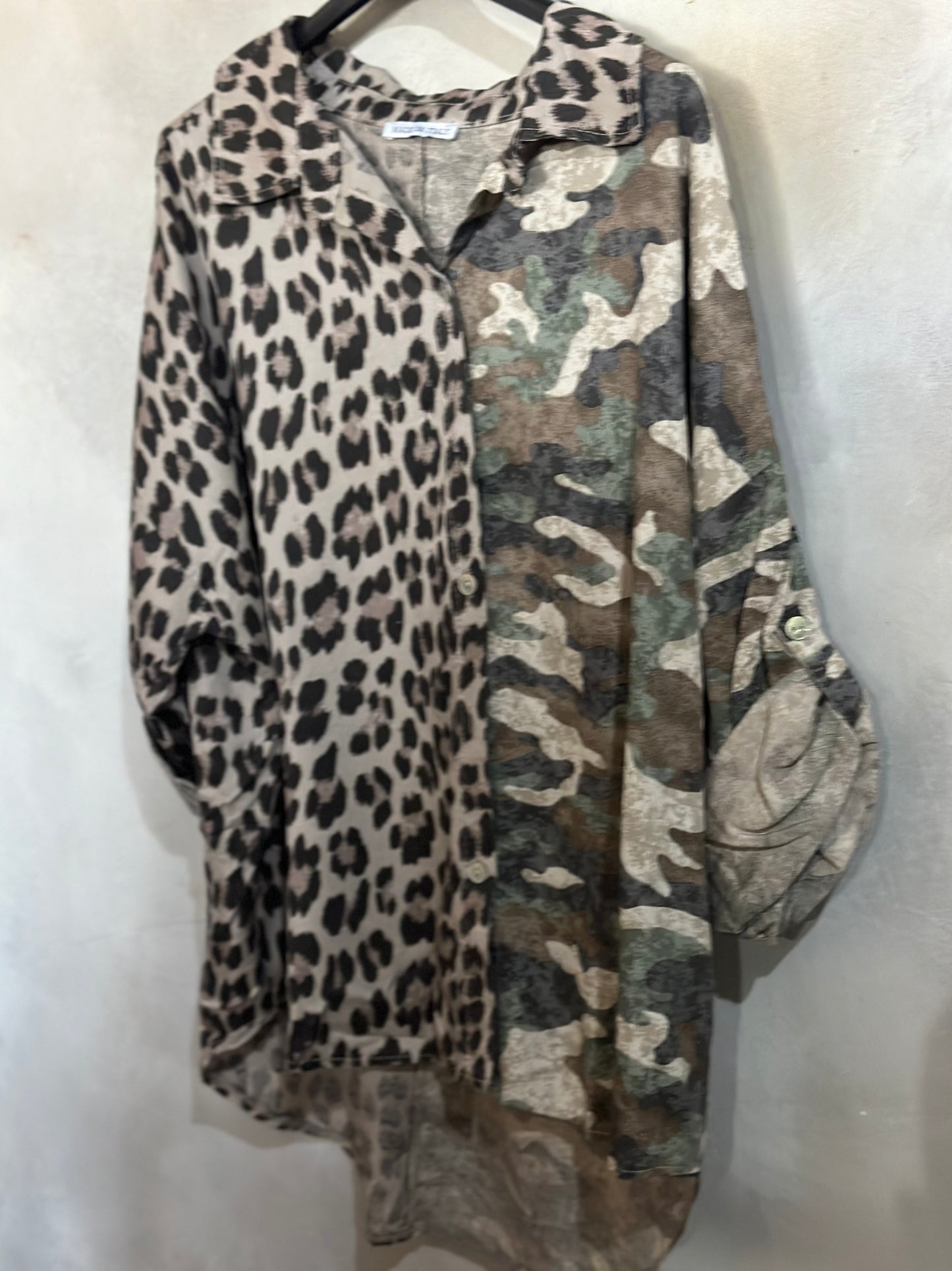 Wild Camo Blouse Taupe