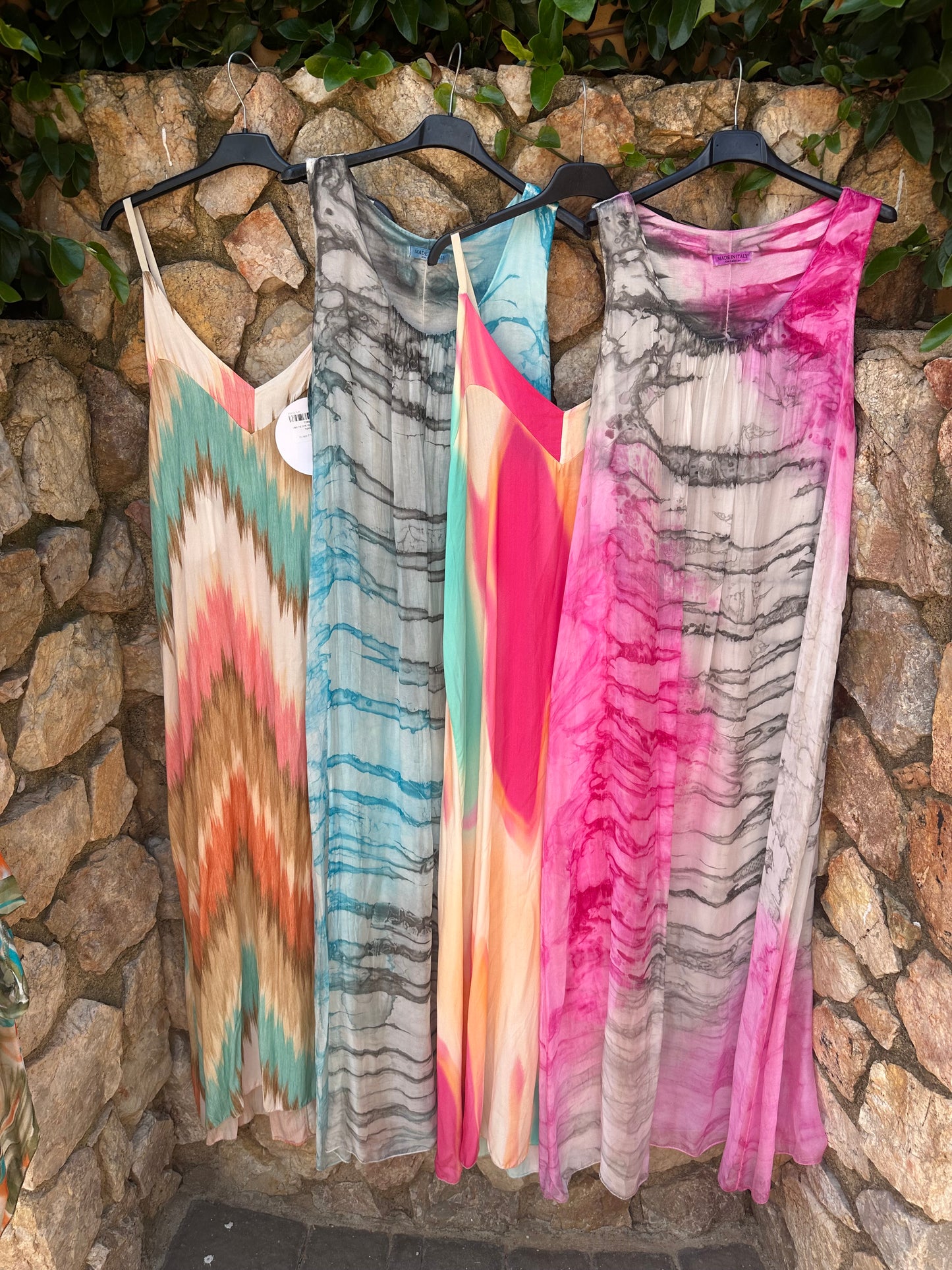 Silk Tie Dye Maxi Dress Pink