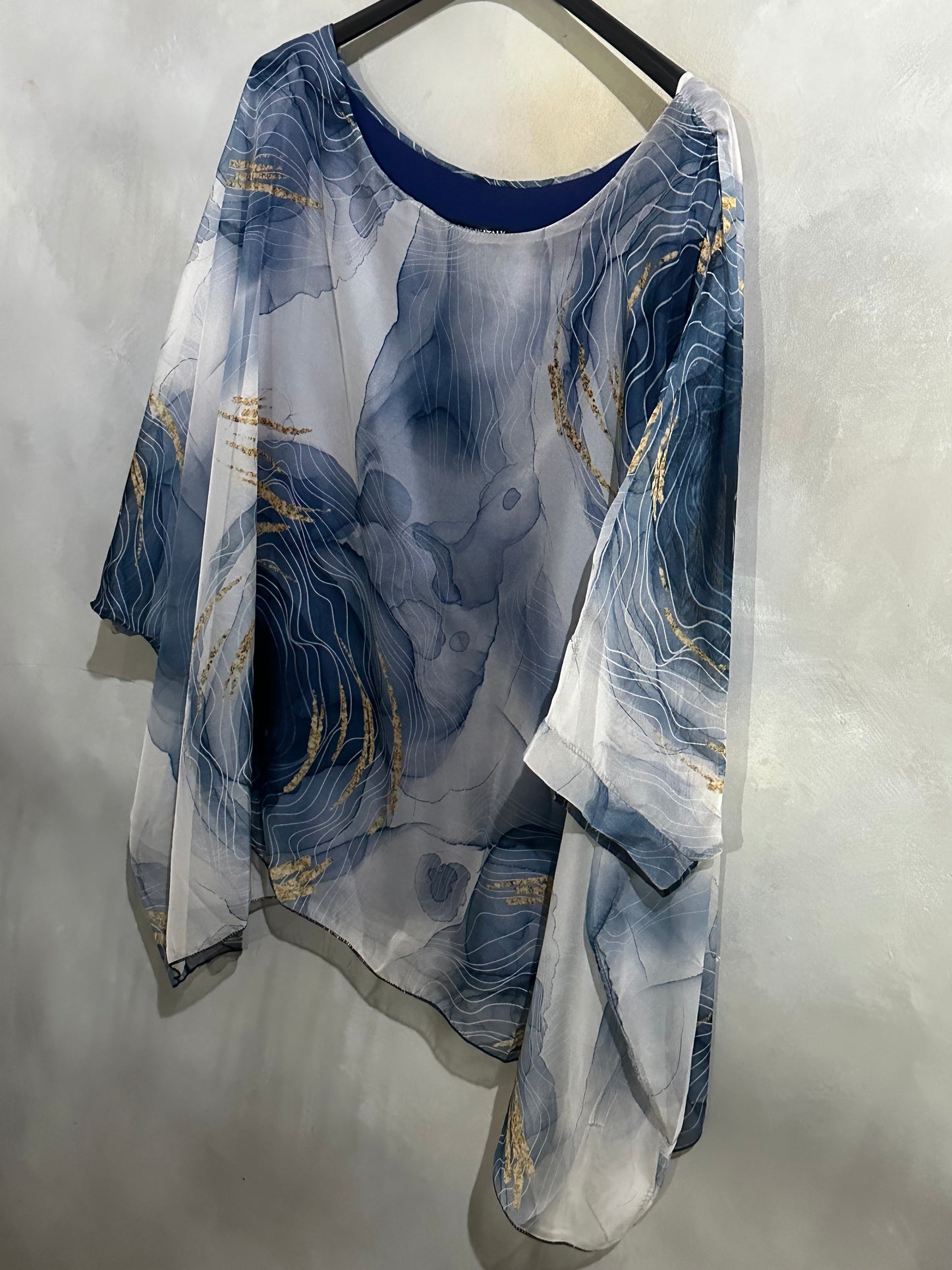 Marble Blouse Cobalt