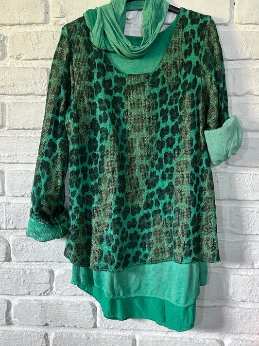 Monica Scarf Top Teal