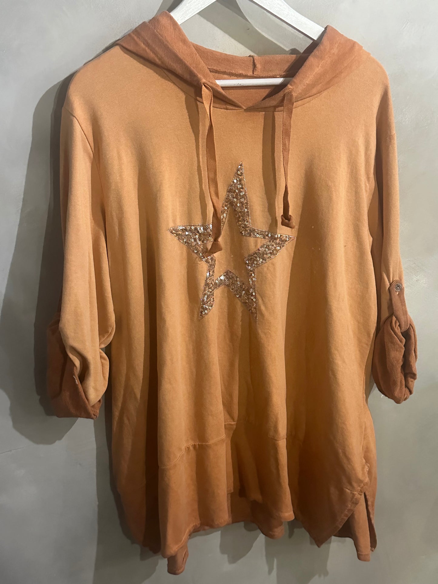 Bling Star Hoodie Orange