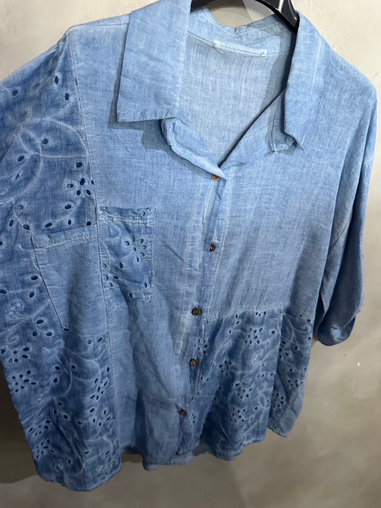 Linen Patch Blouse Jeans