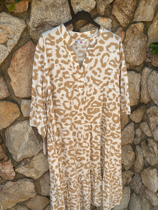 Cheetah Collar Maxi Dress