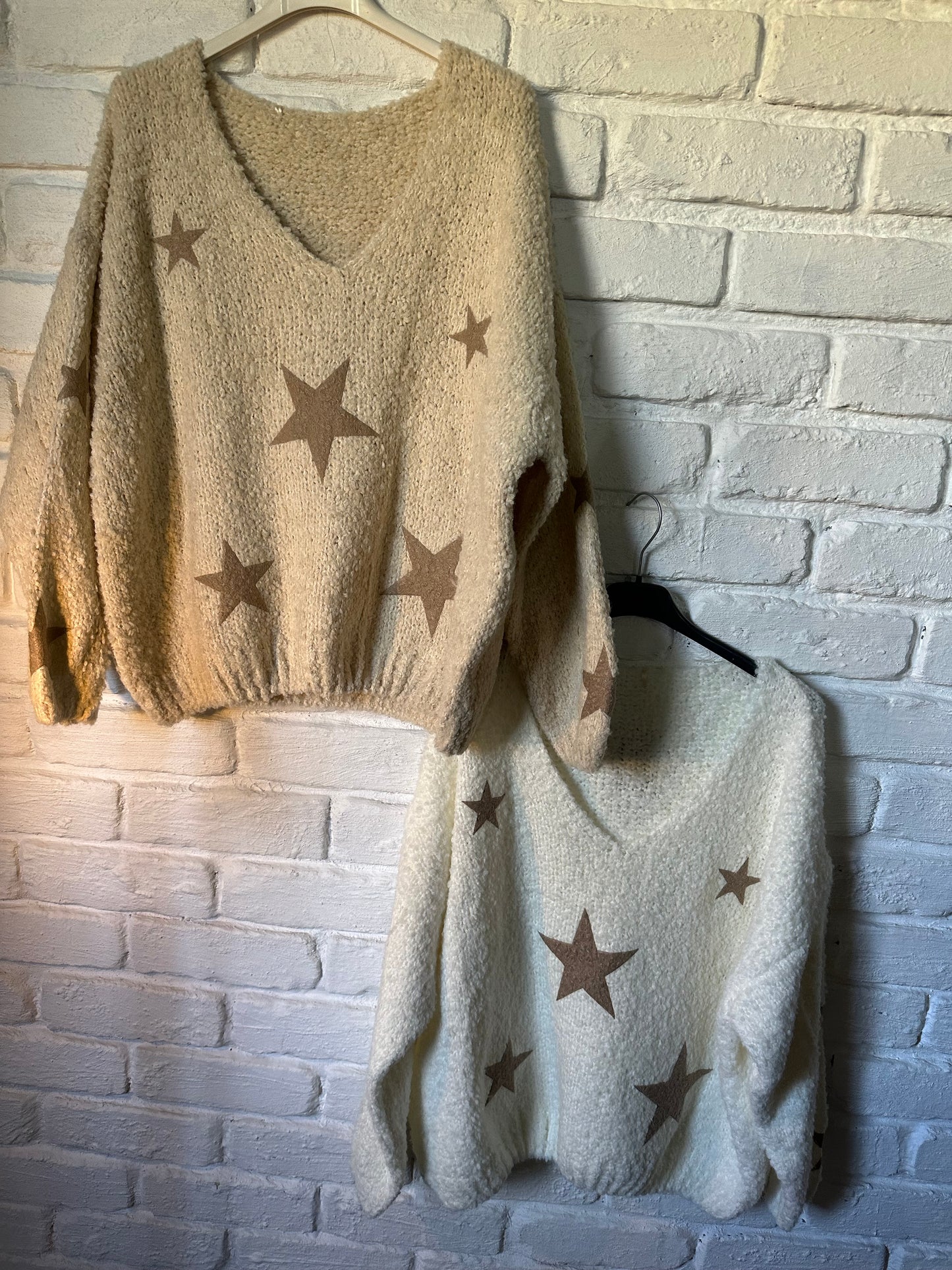 Fluffy Star Knit Cream