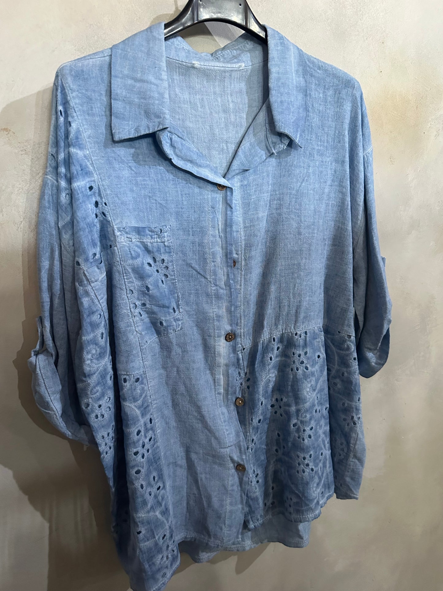 Linen Patch Blouse Jeans